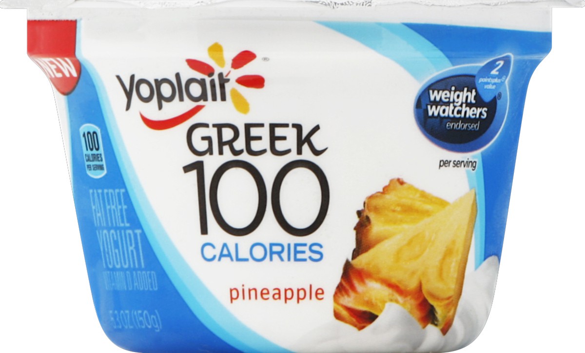 slide 3 of 3, Yoplait Greek 100 Yogurt Pineapple, 5.3 oz