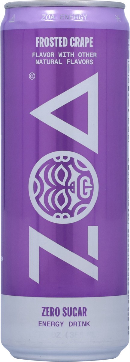 slide 2 of 14, ZOA Zero Sugar Frosted Grape Energy Drink 12 fl oz, 12 fl oz