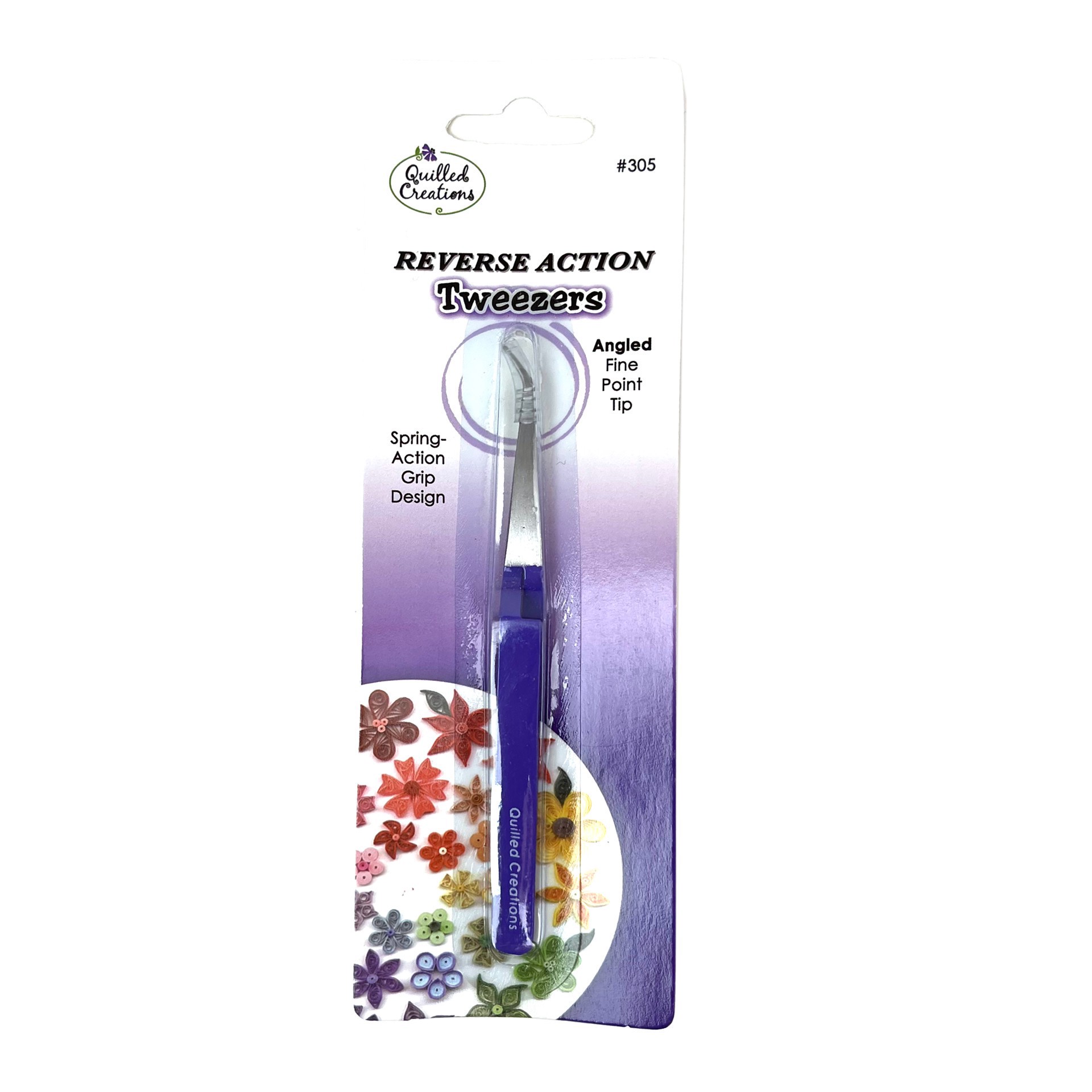 slide 4 of 5, Quilled Creations Reverse Action Tweezers, 5 in