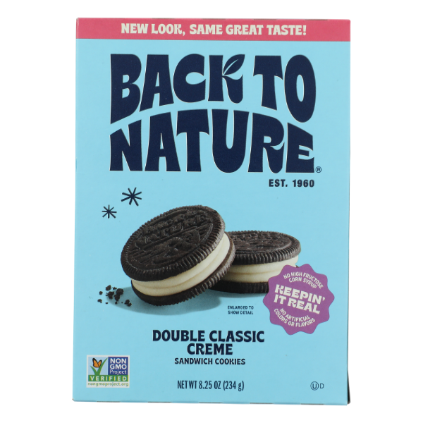slide 1 of 1, Back to Nature® Double Classic Creme Sandwich Cookies, 8.25 oz