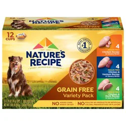 Nature's Recipe Grain Free Chicken, Duck & Venison Wet Dog Food - 2.75oz/12ct Variety Pack