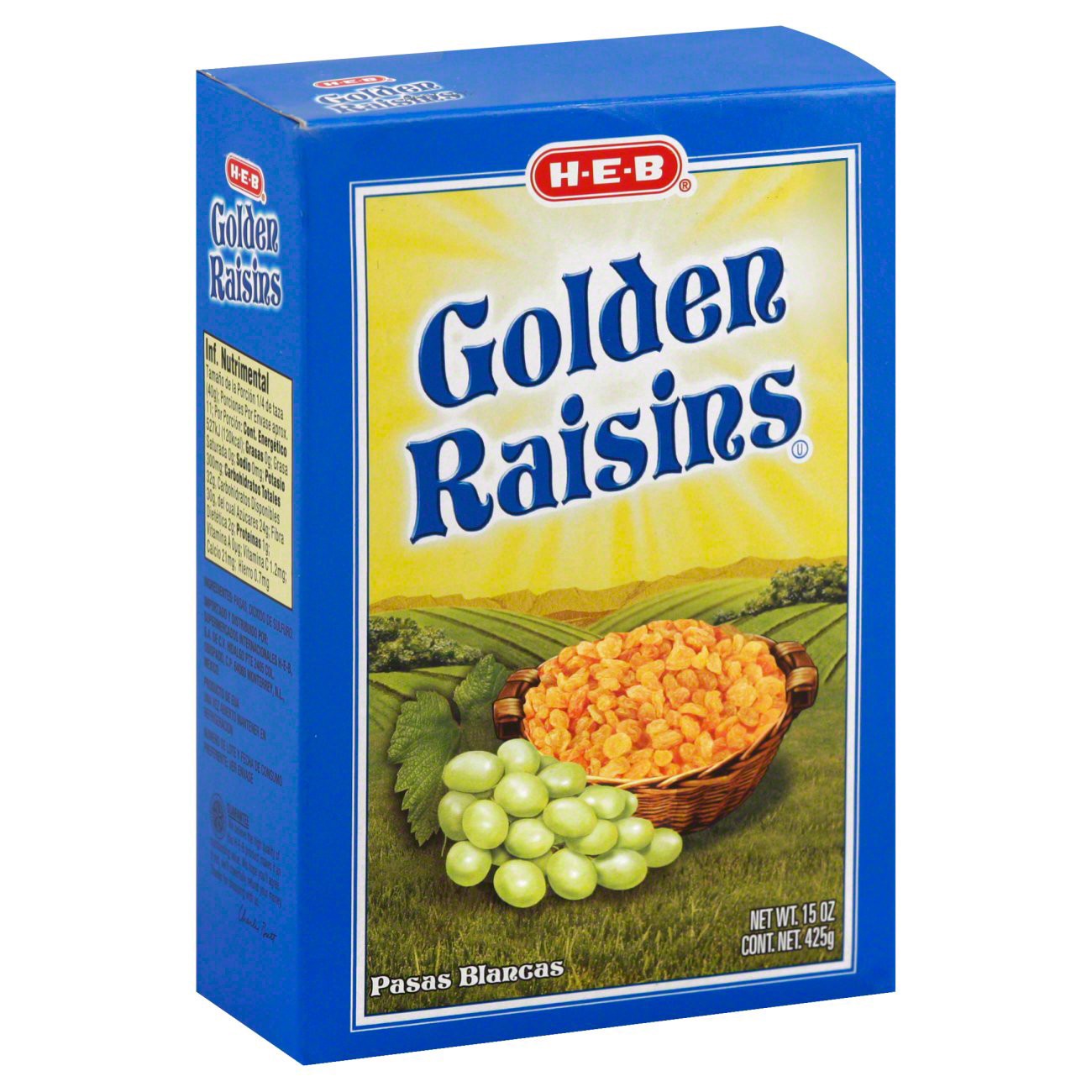 slide 1 of 1, H-E-B Golden Raisins, 15 oz