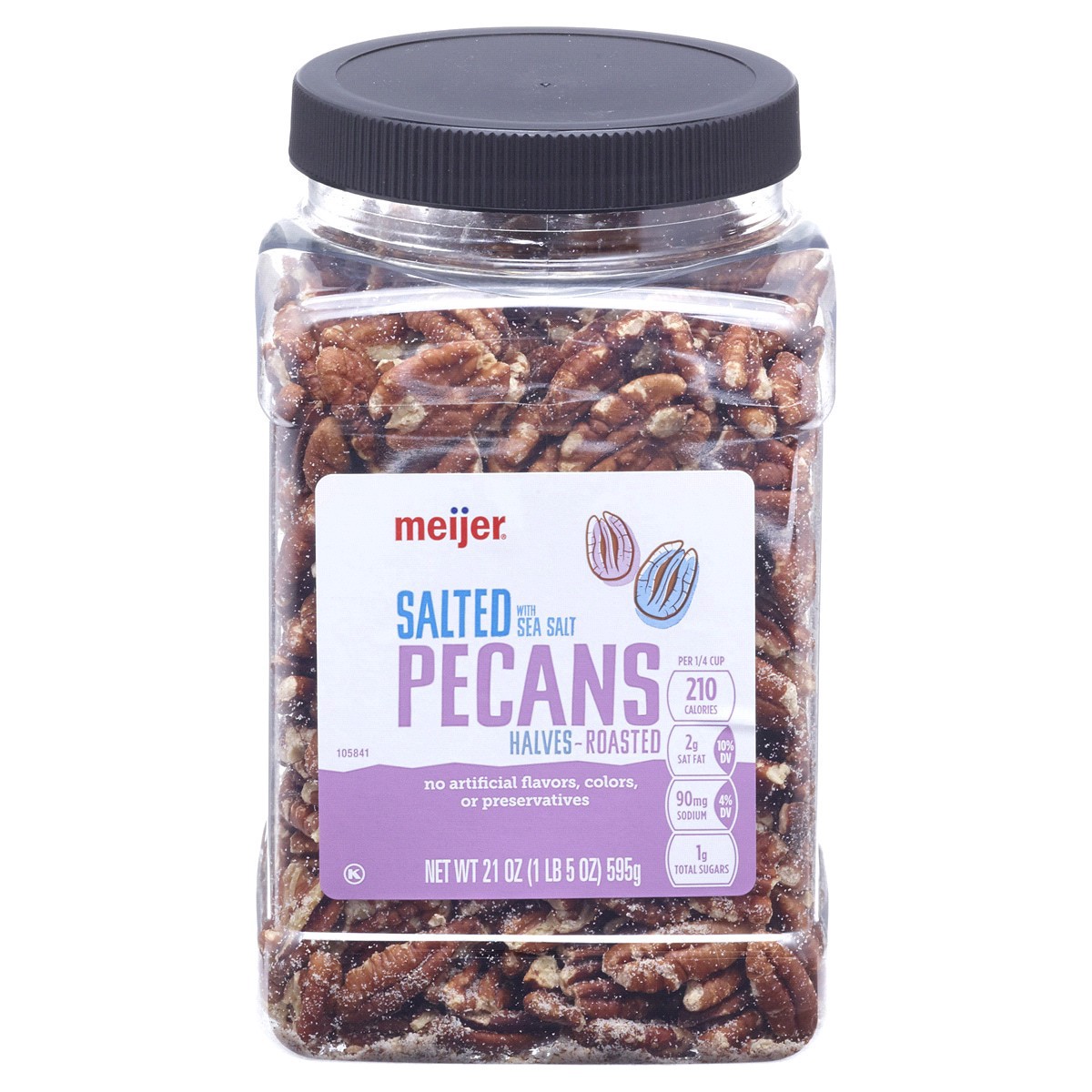 slide 1 of 5, Meijer Salted Roasted Pecans, 21 oz