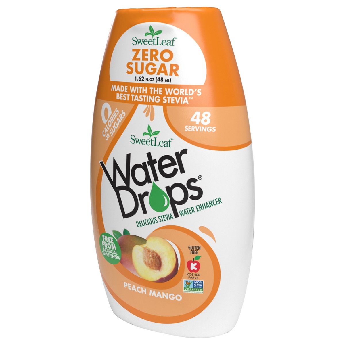 slide 2 of 10, SweetLeaf Peach Mango Water Drops, 1.62 fl oz