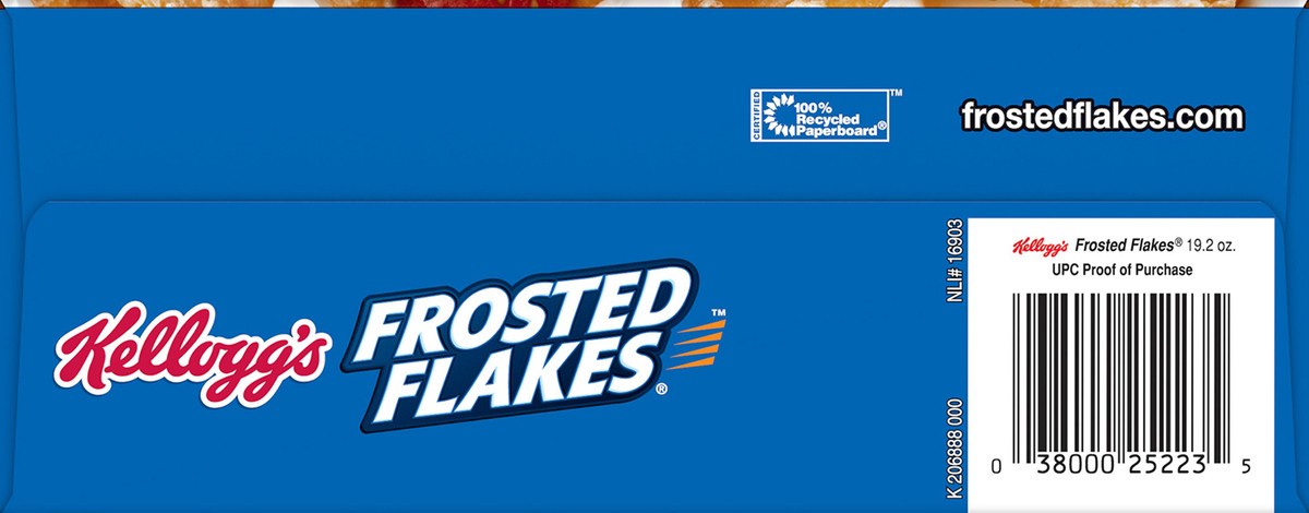 slide 3 of 8, Frosted Flakes Kellogg's Frosted Flakes Breakfast Cereal, 8 Vitamins and Minerals, Kids Snacks, Original, 19.2oz Box, 1 Box, 19.2 oz