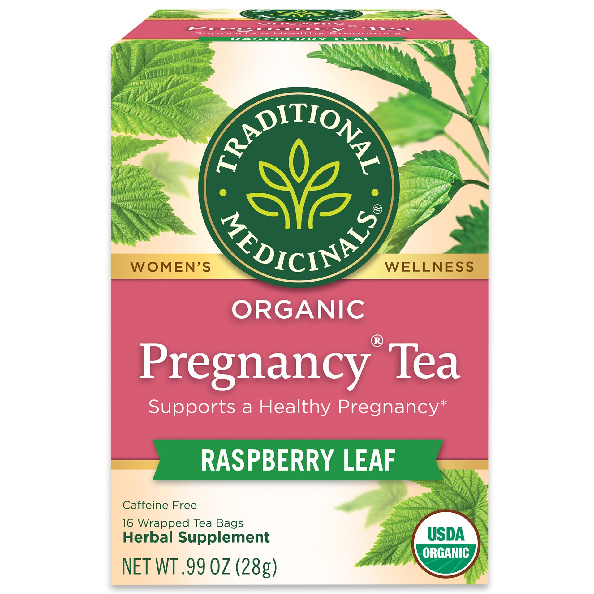 slide 1 of 4, Traditional Medicinals Organic Pregnancy Tea, Caffeine Free Herbal Tea, 16 ct