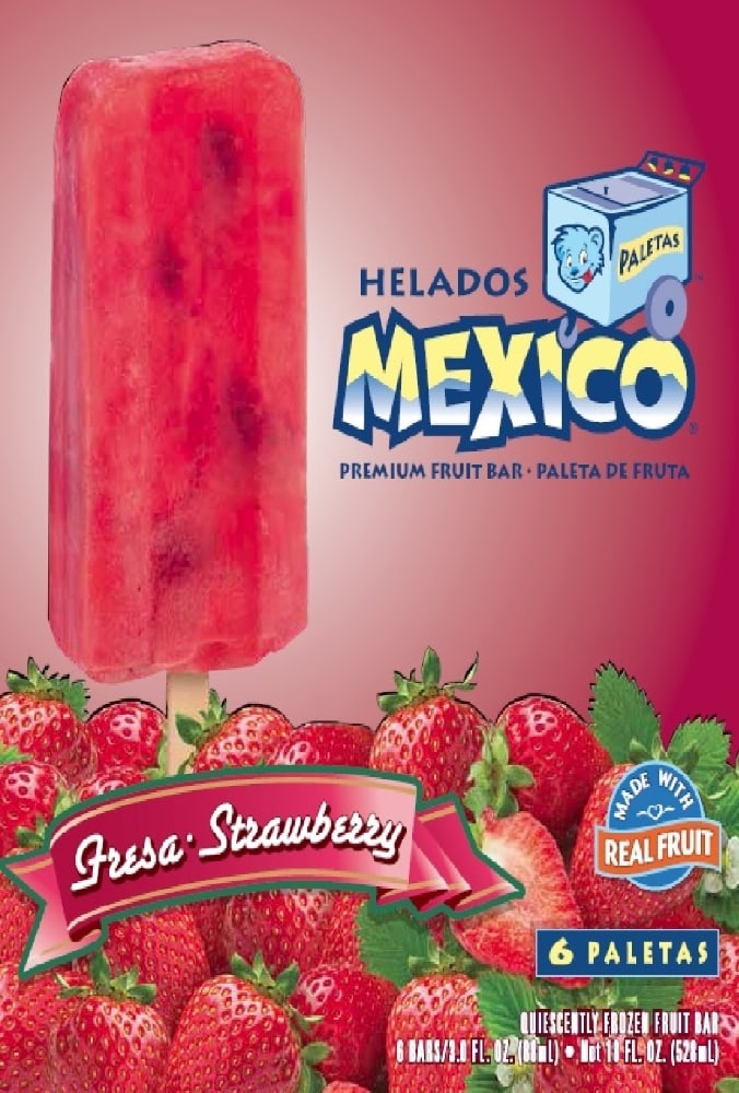 slide 1 of 1, Helados Mexico Paletas Strawberry Frozen Fruit Bars, 18 fl oz