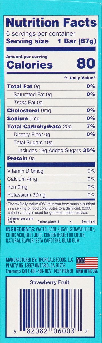 slide 5 of 9, Helados Mexico Premium Strawberry Fruit Bars 6 ea, 6 ct
