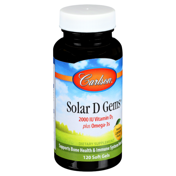 slide 1 of 1, Carlson Vitamin D Solar Gems 2000 Iu, 120 ct; 2000 iu