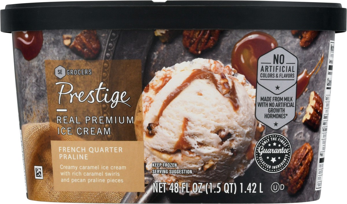 slide 3 of 9, Prestige Real Premium Ice Cream French Quarter Praline, 48 oz