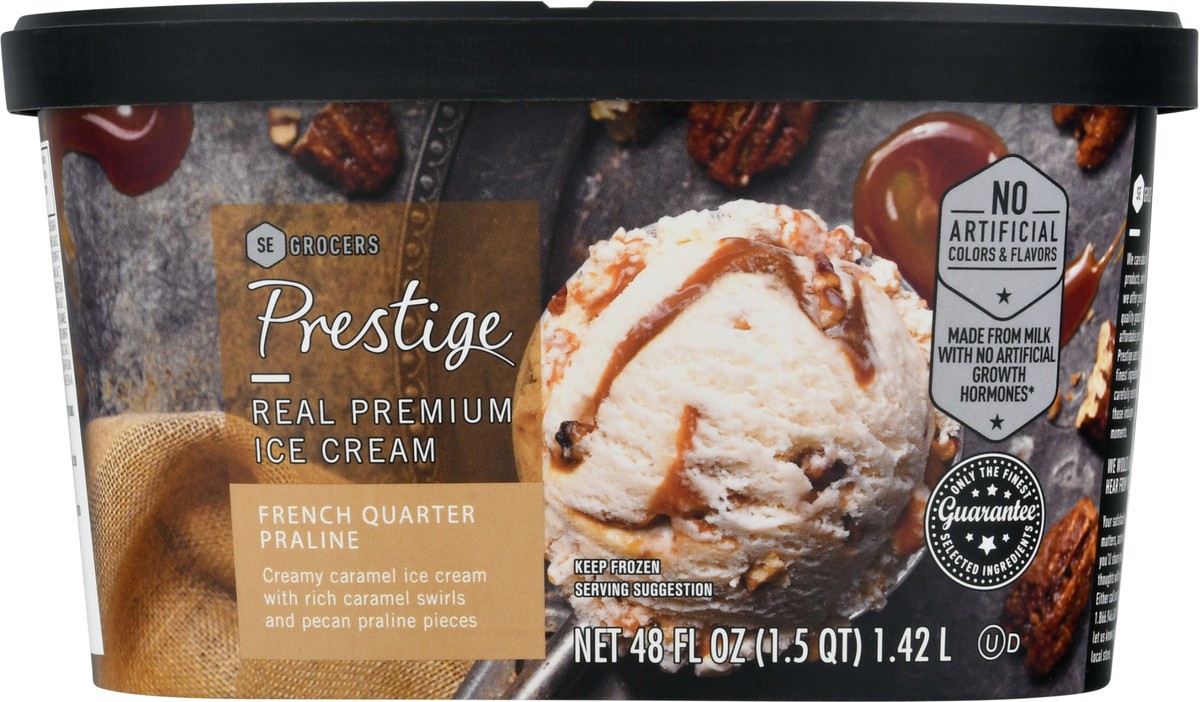 slide 7 of 9, Prestige Real Premium Ice Cream French Quarter Praline, 48 oz