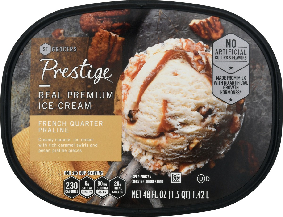 slide 8 of 9, Prestige Real Premium Ice Cream French Quarter Praline, 48 oz