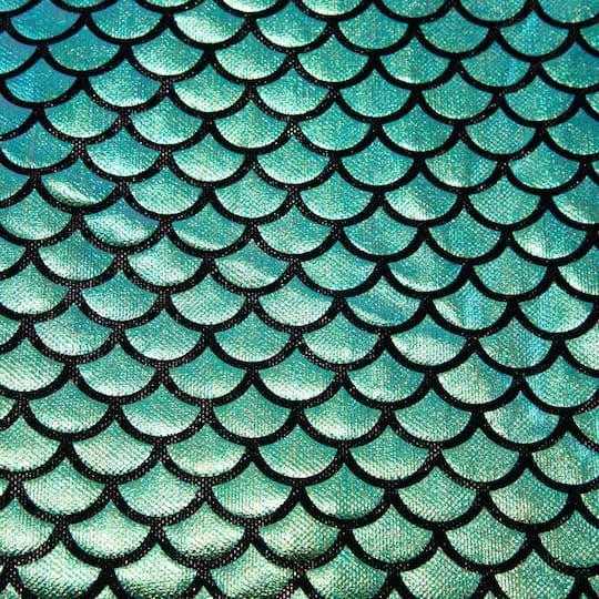 slide 1 of 3, Wyla Green Oil Slick Fish Scales On Black Mesh, 58 in