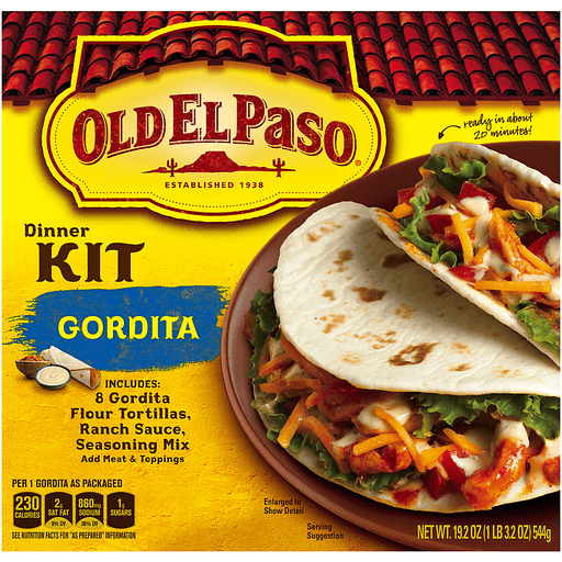 slide 1 of 1, Old El Paso Gordita Dinner Kit, 19.2 oz