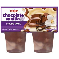 MEIJER TRIPLE CHOCOLATE VANILLA PUDDING SNACK 4.