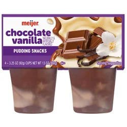 MEIJER TRIPLE CHOCOLATE VANILLA PUDDING SNACK 4.