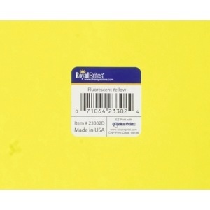 slide 1 of 1, Royal Brites Royal Eco Brites Flourescent Poster Board, Canary Yellow, 1 ct