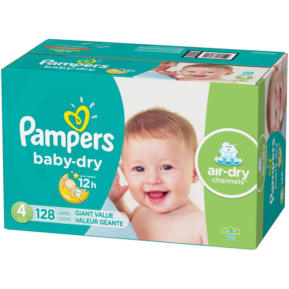 slide 3 of 3, Pampers Baby-Dry Diapers Size 4, 128 ct