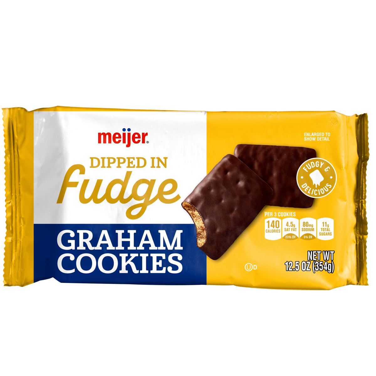 slide 1 of 2, Meijer Dipped in Fudge Graham Cookies, 12.5 oz