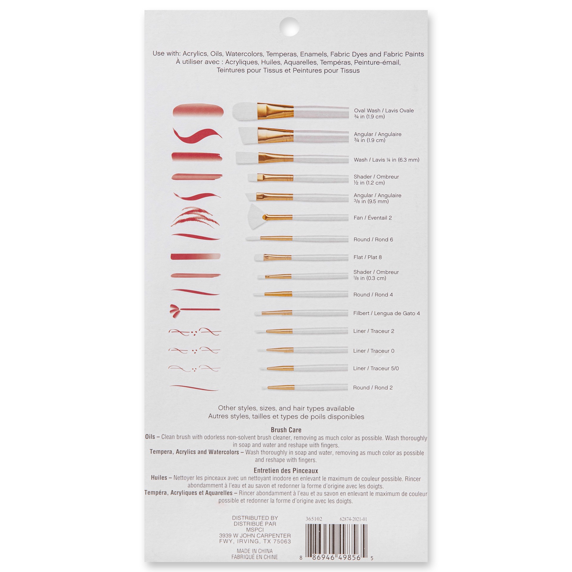 slide 3 of 4, White Taklon 15 Piece Brush Pack By Craft Smart, 15 ct