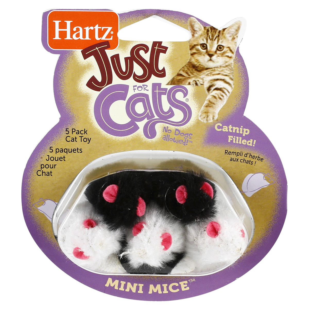 slide 1 of 1, Hartz Just For Cats Catnip Filled Mini Mice Cat Toy, 5 ct
