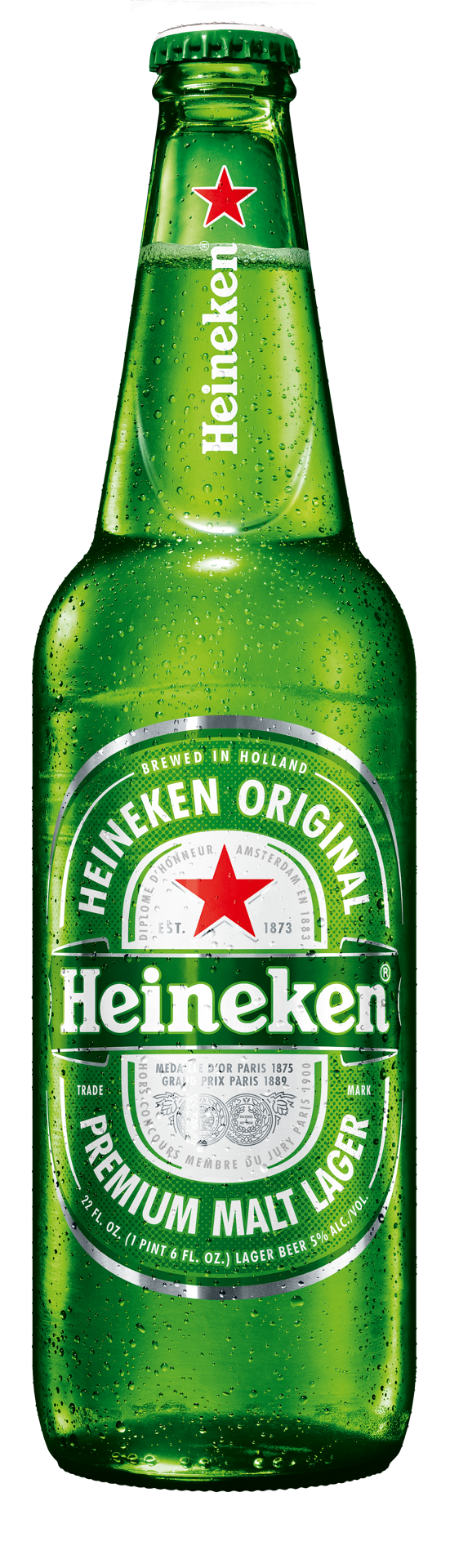 slide 1 of 1, Heineken Original Lager Beer, Single 22 fl oz Bottle, 22 oz