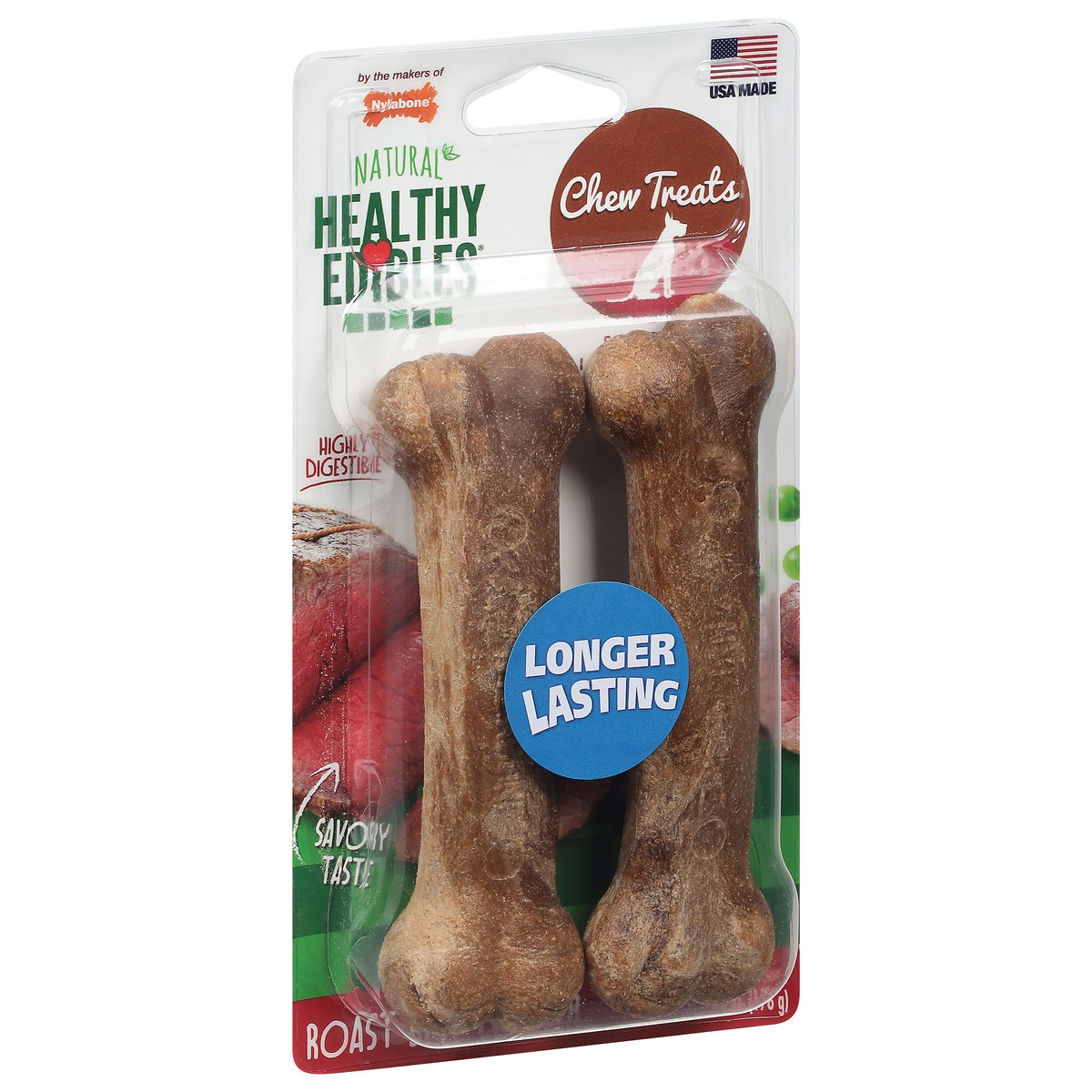 slide 2 of 9, Healthy Edibles Natural Roast Beef Flavor Dog Treats Wolf Size 6.2 oz, 6.2 oz