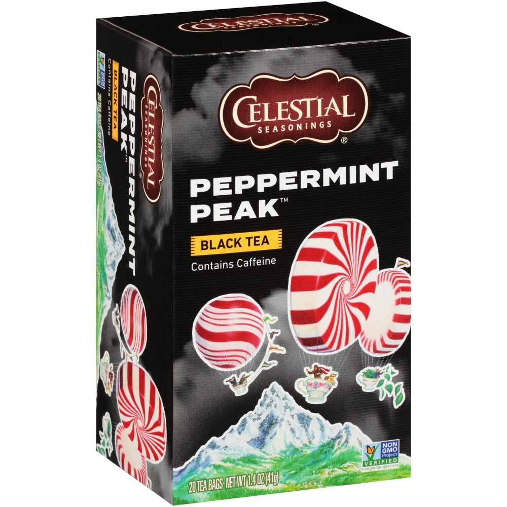 slide 1 of 1, Celestial Seasonings Peppermint Peak Black Tea Bags, 20 ct