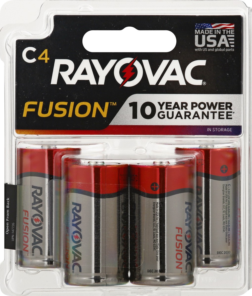 slide 7 of 8, Rayovac Fusion C Batteries (4 Pack), Alkaline C Cell Batteries, 4 ct