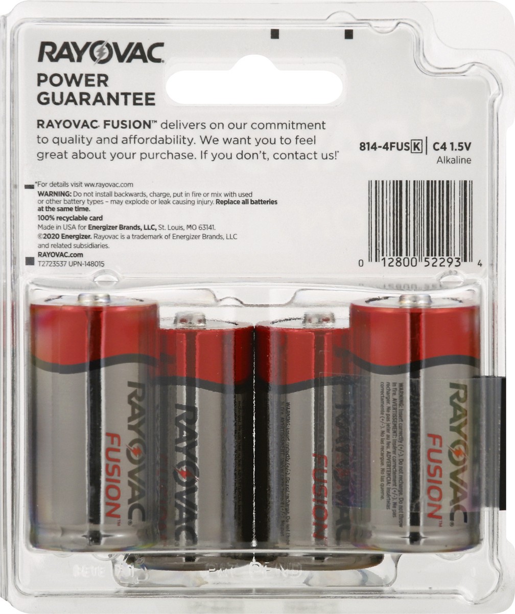 slide 8 of 8, Rayovac Fusion C Batteries (4 Pack), Alkaline C Cell Batteries, 4 ct