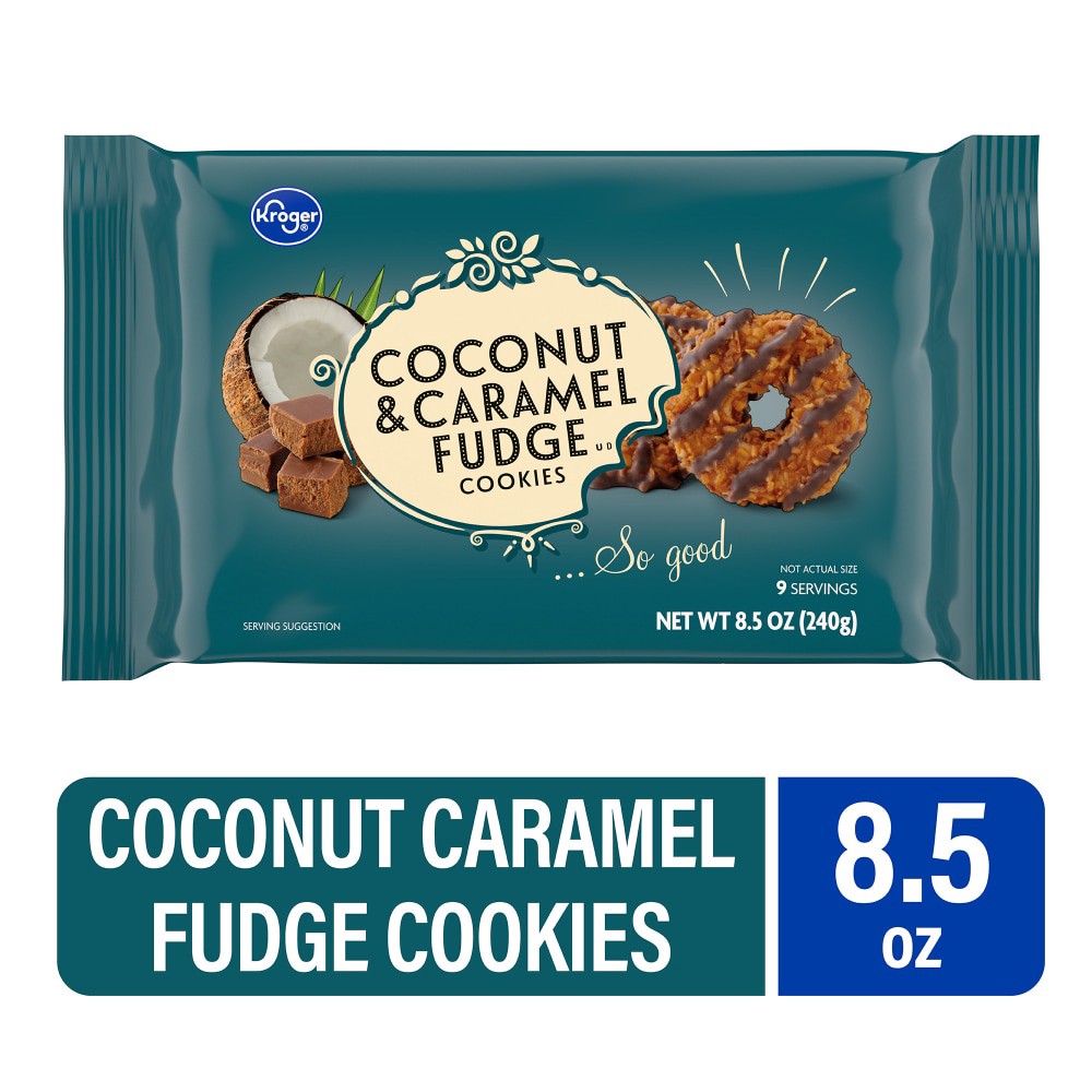 slide 1 of 6, Kroger Coconut & Caramel Fudge Cookies - 8.5 oz, 8.5 oz