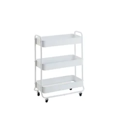 Real Home Innovations White Rolling 3-Tier Storage Rack