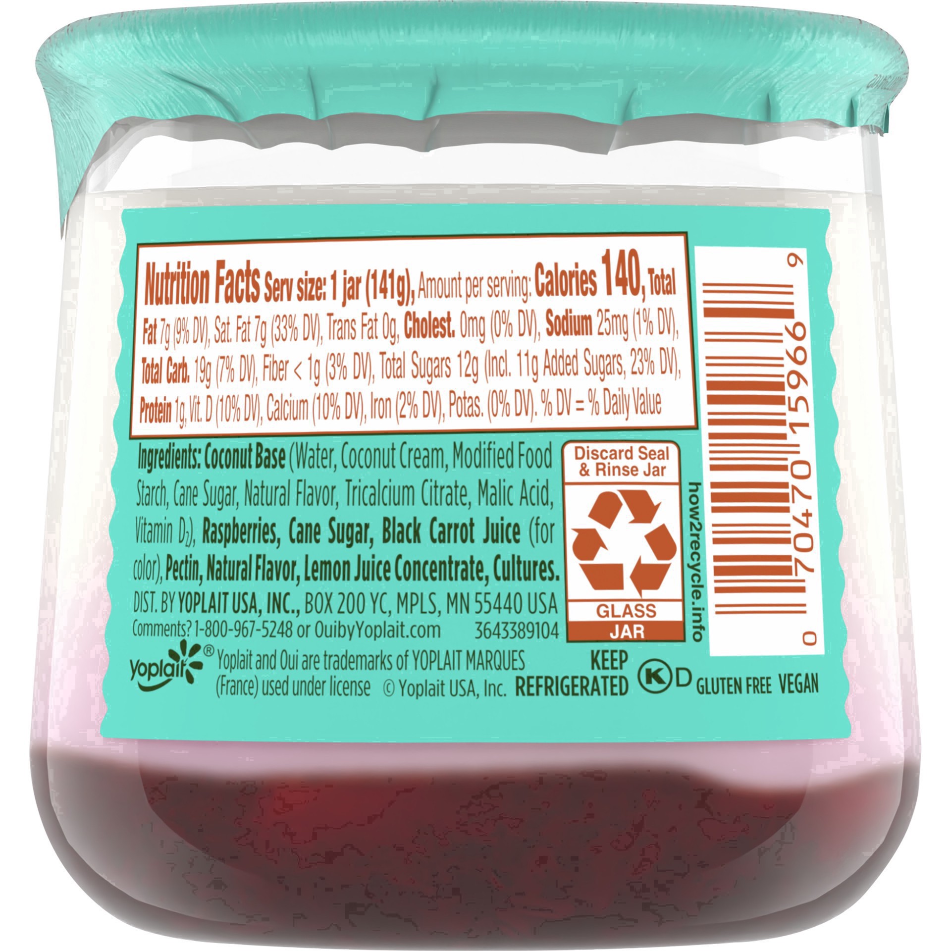 slide 19 of 99, Oui by Yoplait Raspberry Dairy Free Yogurt Alternative, 5 OZ Jar, 5 oz