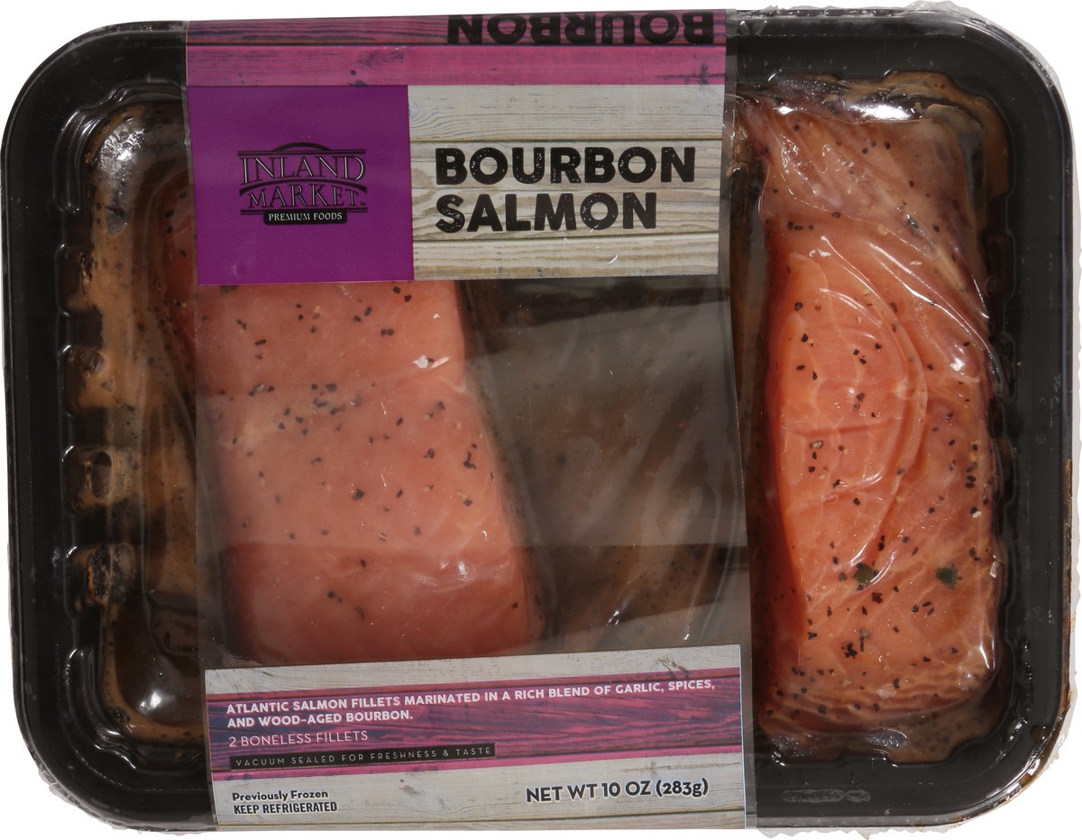 slide 9 of 14, Inland Market Boneless Fillets Bourbon Salmon 2 ea, 10 oz