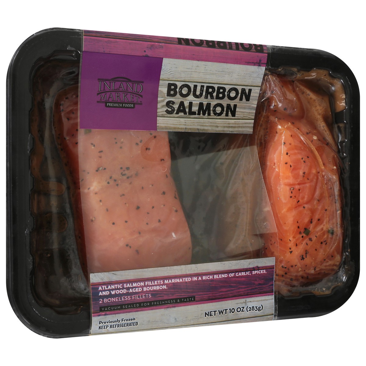 slide 14 of 14, Inland Market Boneless Fillets Bourbon Salmon 2 ea, 10 oz