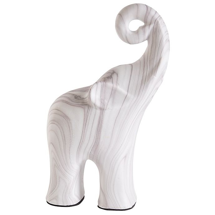 slide 1 of 1, Home Essentials & Beyond Marble Elephant Figurine - White, 13.25 in