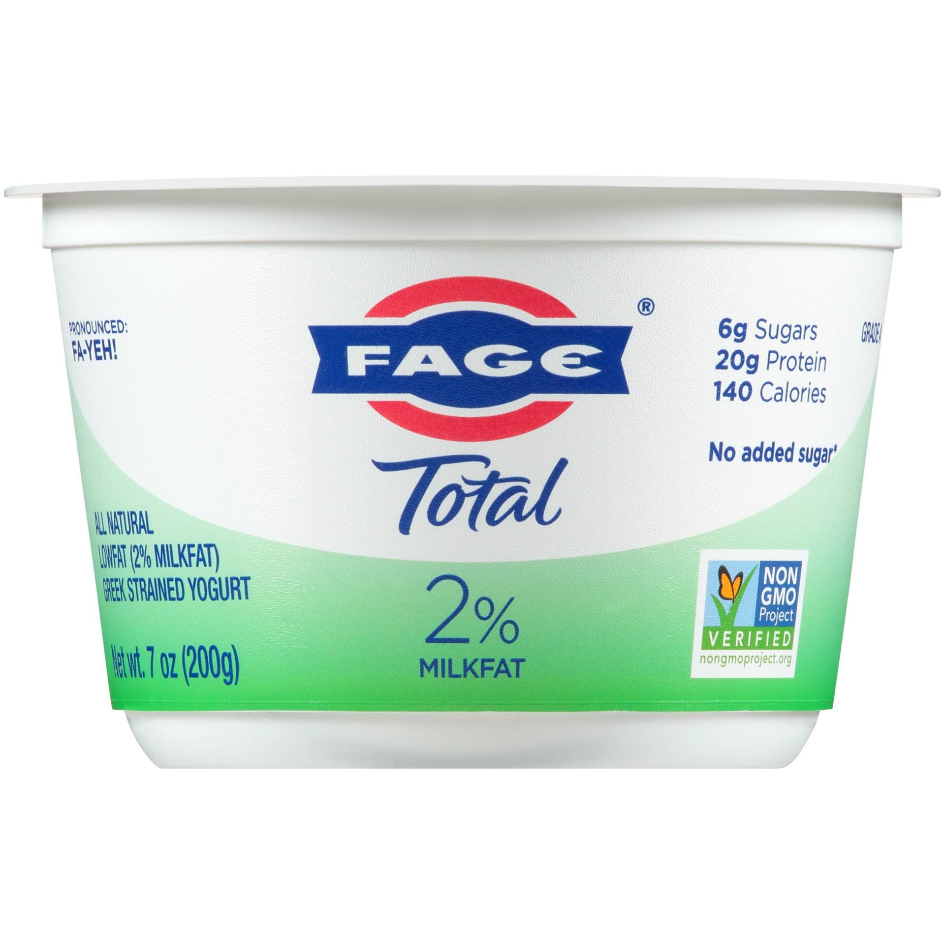 slide 1 of 8, FAGE Total 2% Milkfat Plain Greek Yogurt - 5.3oz, 