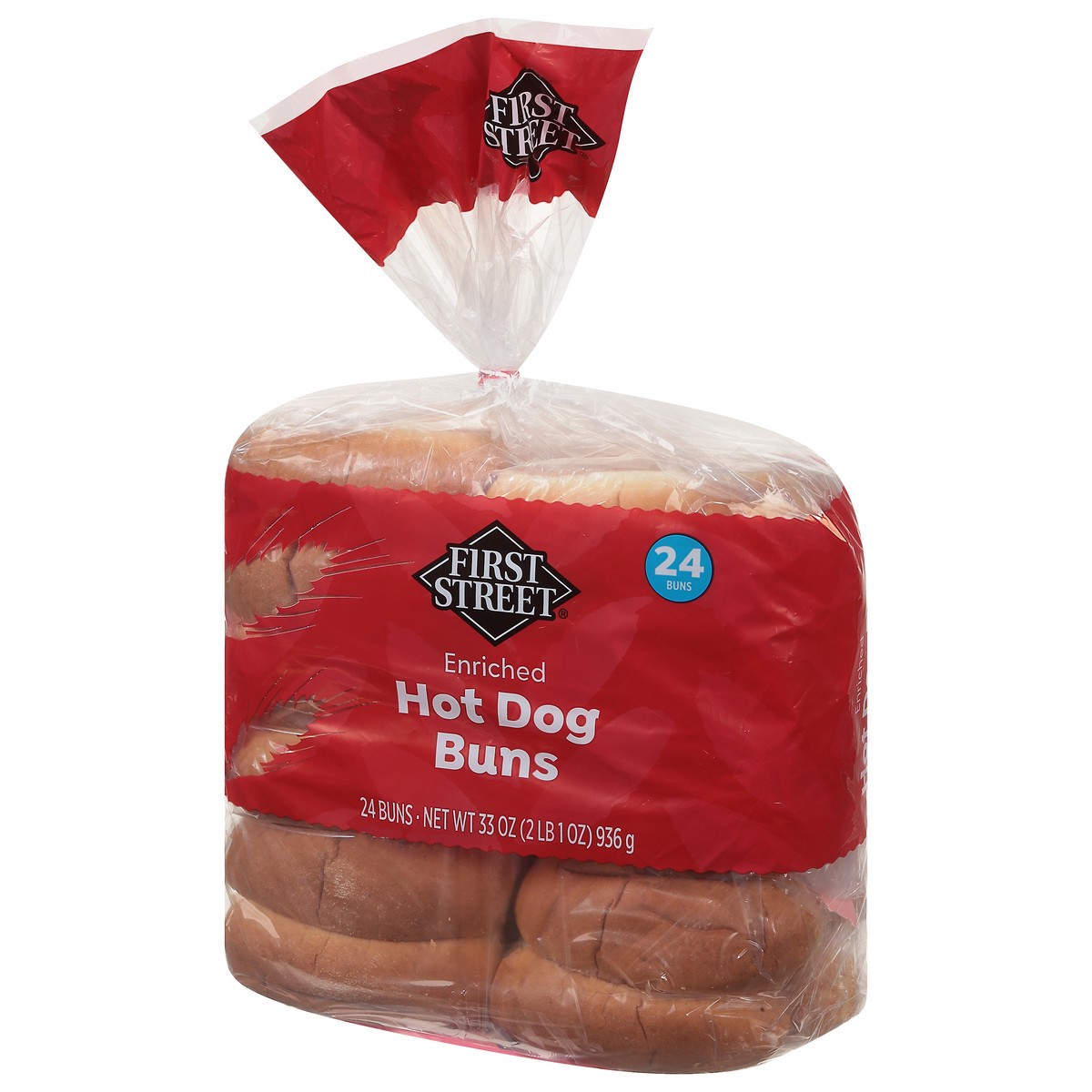 slide 3 of 4, First Street Hot Dog Buns, 24 ct