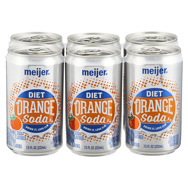 slide 1 of 2, Meijer Diet Orange Soda Cans, 8 oz