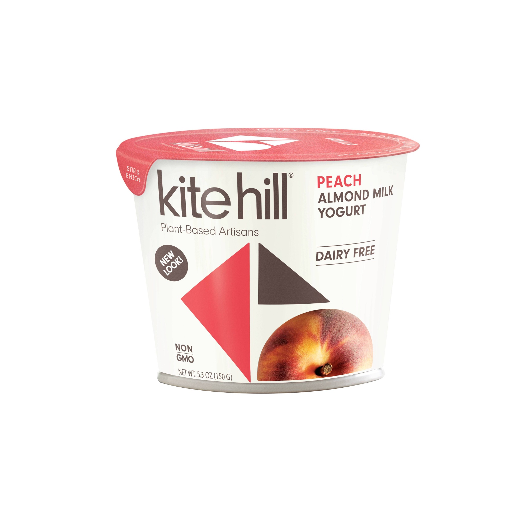 slide 1 of 1, Kite Hill Non-Dairy Peach Greek Style Yogurt, 5.3 oz