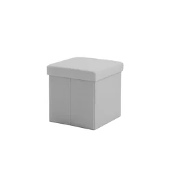 Real Home Collapsible Storage Ottoman Gray