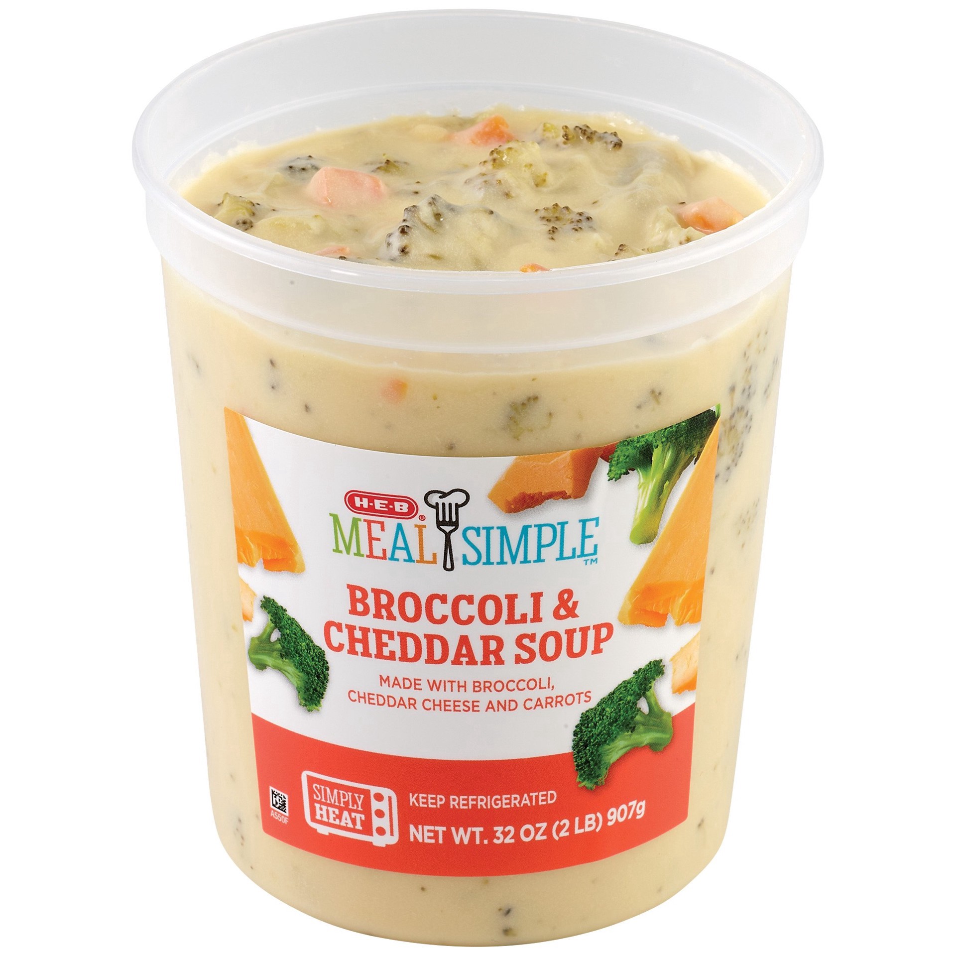 slide 1 of 1, H-E-B Meal Simple Broccoli Cheddar Soup, 32 oz