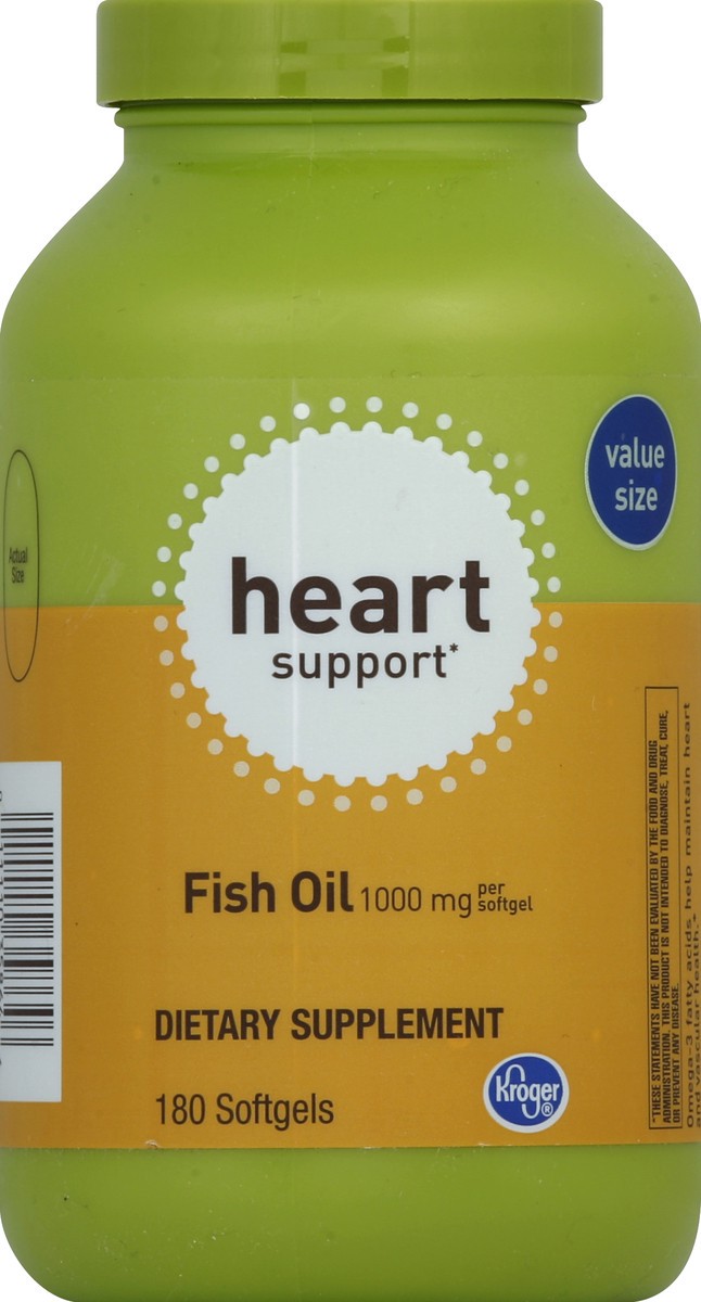 slide 3 of 3, Kroger Heart Support Fish Oil Supplement, 180 ct