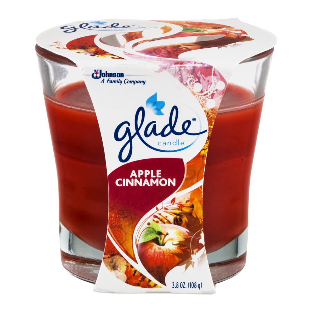 slide 1 of 5, Glade Apple Cinnamon Candle, 3.4 oz