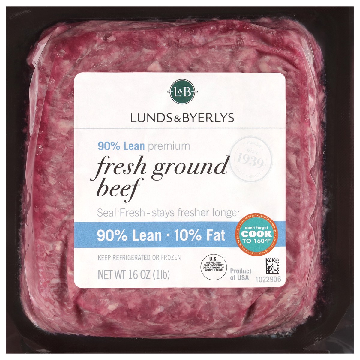 slide 3 of 4, Lunds & Byerlys 90%/10% Premium Fresh Ground Beef 16 oz, 16 oz