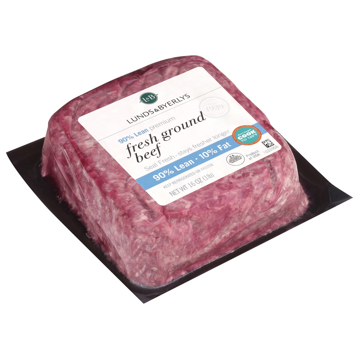 slide 2 of 4, Lunds & Byerlys 90%/10% Premium Fresh Ground Beef 16 oz, 16 oz