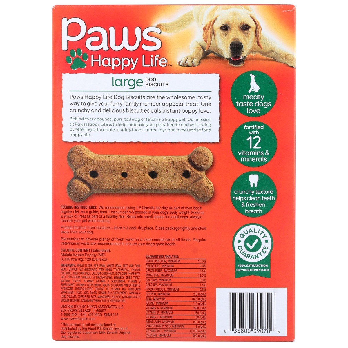 slide 2 of 8, Paws Happy Life Dog Biscuits - For All Dogs Over, 24 oz