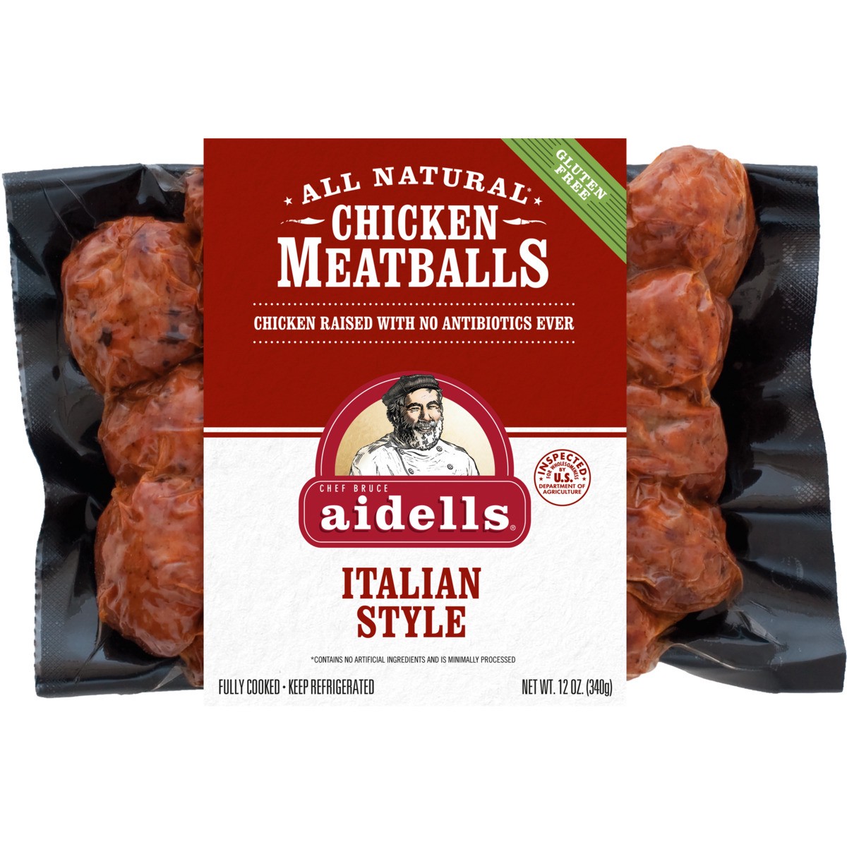 slide 1 of 8, Aidells Chicken Meatballs, Italian Style with Mozzarella Cheese, 12 oz., 12 oz
