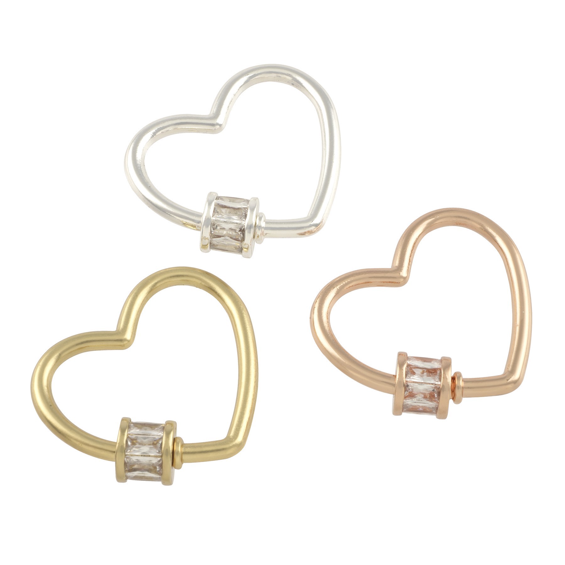 slide 2 of 2, 21mm Mixed Heart-Shaped Screw Closures, 4ct. By Bead Landing, 21mm