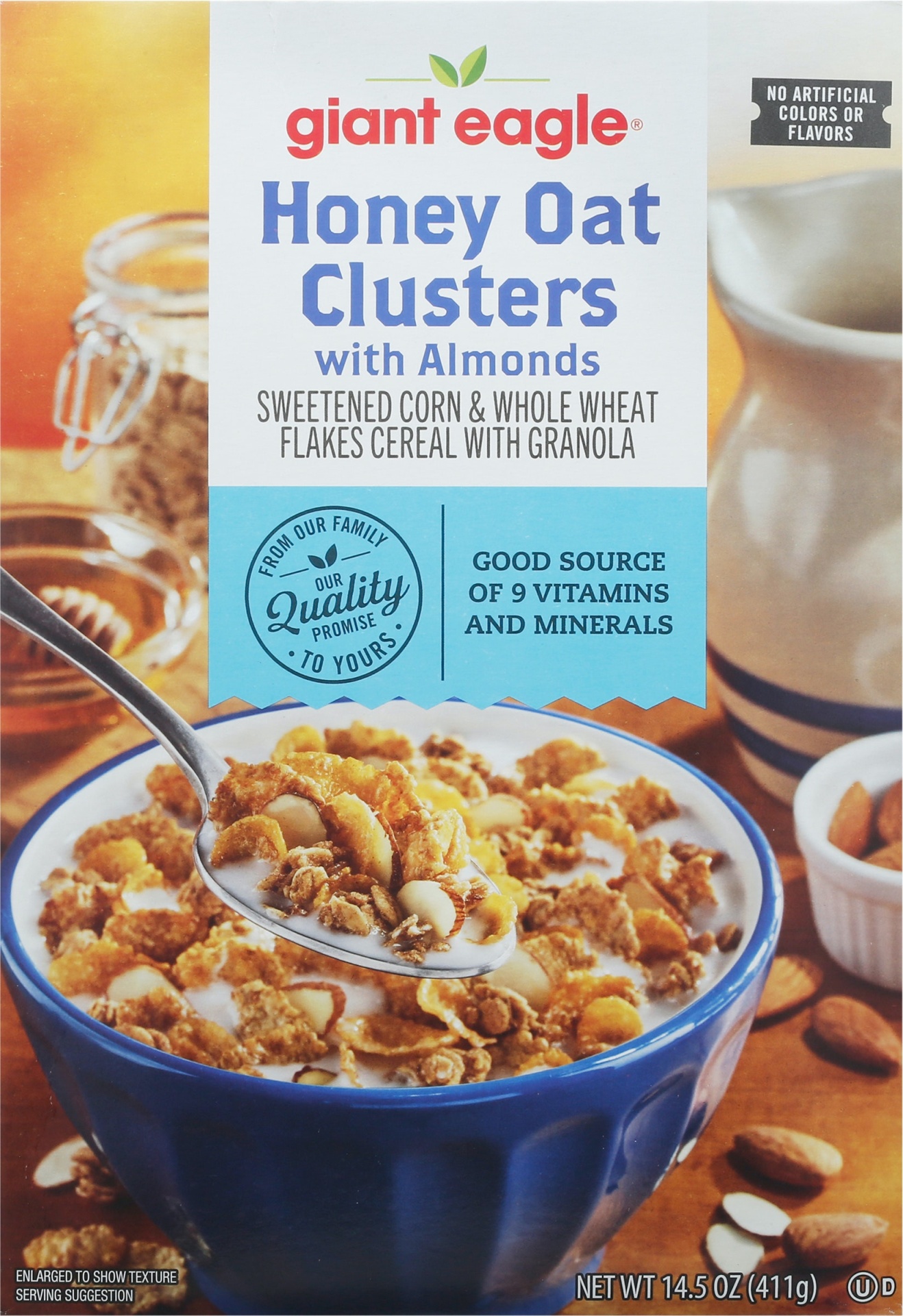 slide 1 of 1, Giant Eagle Honey & Oat Clusters W/ Almonds, 14.5 oz